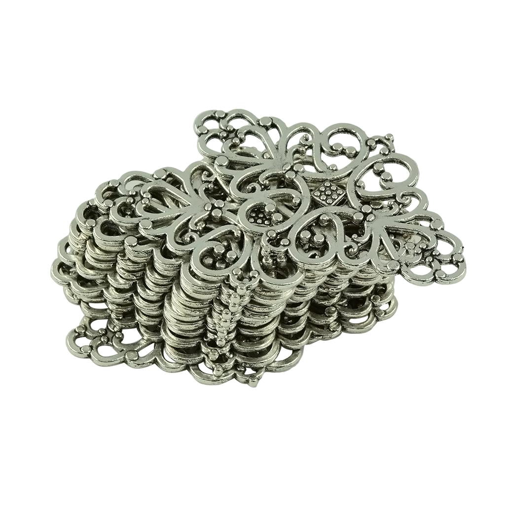 Bulk 200 Flor De Filigrana De Plata Antigua Focal 20 Mm, Conector De Filigrana De Color Platino - México