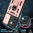 thumbnail image 4 of for Samsung Galaxy A25 5G Phone Case with Screen Protector*2 with Slide Camera Cover, 360°Rotation Ring Kickstand [Military Grade] Case for Galaxy A25 5G Case,Rose Gold, 4 of 14