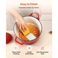 thumbnail image 3 of VEVOR Enameled Cast Iron Dutch Oven, 6 Quart Pot with Lid and Dual Handles, Heavy-Duty Durable Cookware Pan, Oven Induction Compatible up to 500℉, for Braising, Stews, Roasting, Bread Baking, Red, 3 of 9