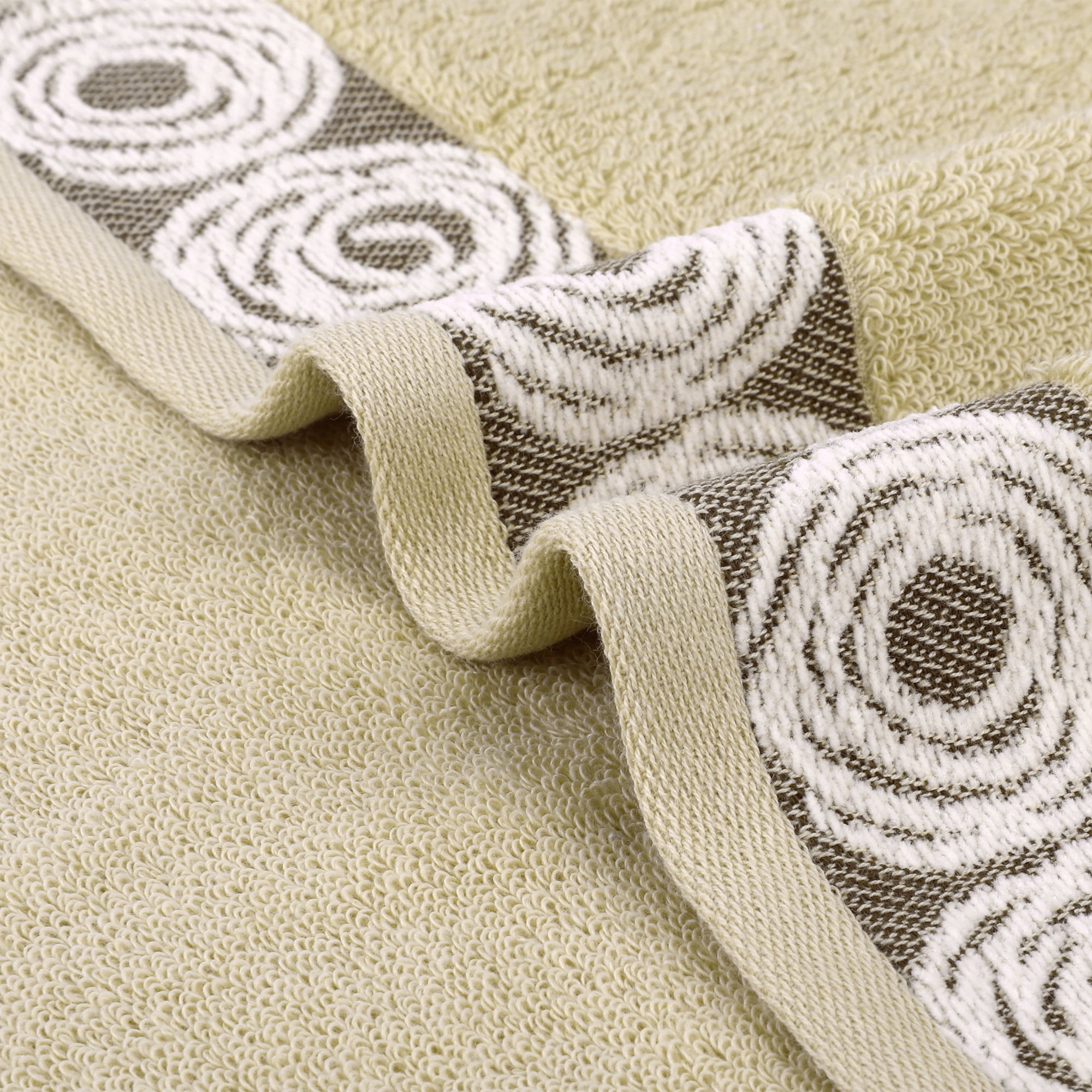 REGALWOVEN Striped Hand Towels, Cotton Soft Absorbent Bathroom Towel Multipurpose Use for Hand Drying and Face Washing Brown 4-Piece