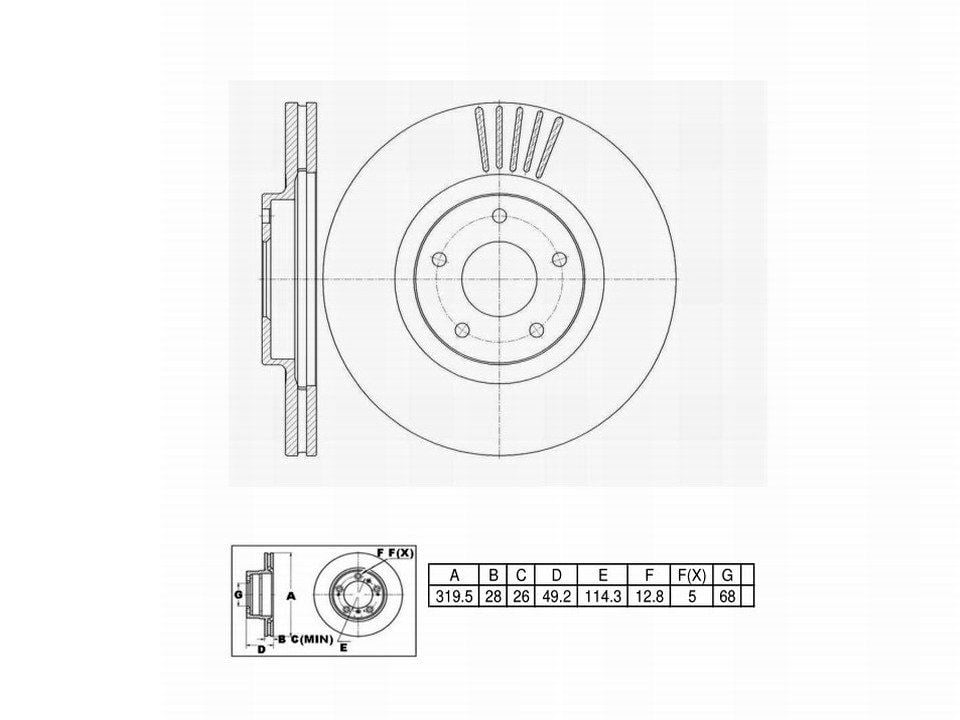 Winstop Brake Rotor, Front WS244905, Infiniti FX45 2006-2003