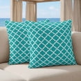thumbnail image 5 of Pillow Covers 18x18 Set of 2, Teal Morocco Square Throw Pillow Covers for Couch/Sofa/Living Room, Ethnic Boho Minimalist Abstract Geometric Decorative Soft Pillowcases for Couch Throw Pillows, 5 of 9