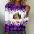 thumbnail image 1 of Jienlioq Mode Femmes Décontracté Manches Longues Imprimé Col Rond T-Shirt Ample Blouse Tops, 1 of 4