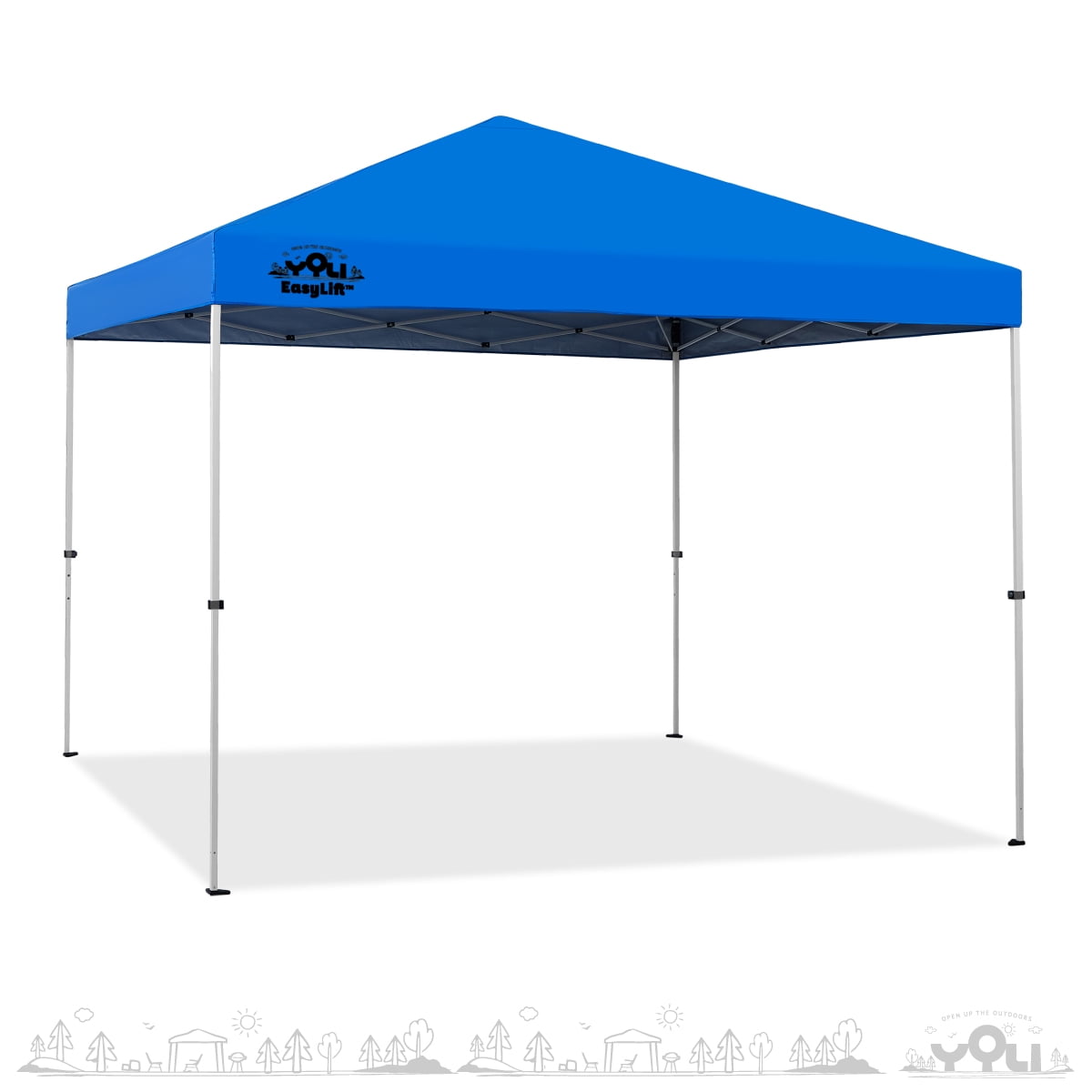 YOLI Taos EasyLift 100 10 x10 Instant Pop Up Canopy Tent with Carry Bag Cyan Blue Top