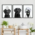thumbnail image 2 of Funny Bathroom Canvas Wall Art Cute Labrador Dog Poster Black And White Animal Aesthetic Prints Painting For Home Restroom Washroom Lavatory Toilet Wall Pictures Decor (Framed canvas), 2 of 6