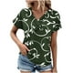 thumbnail image 2 of Fiudx Ofertas Flash Del Día Top Informal de Primavera y Verano de Manga Corta con Cuello En V para Mujer, 2 of 6