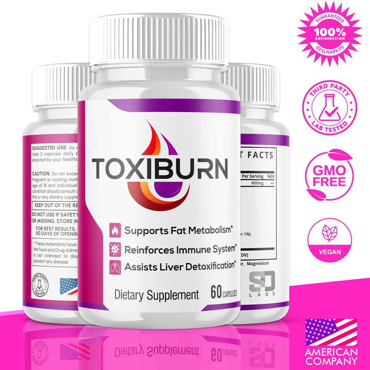 Toxiburn - Pills for Weight Loss - Energy Boosting Dietary Supplements for Weight Management and Metabolism - Advanced Ketogenic Ketones - 120 Capsules (2 Pack)