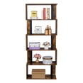 thumbnail image 3 of Bookcase and Bookshelf 5 Tier Display Shelf, S-Shaped Z-Shelf Bookshelves, Freestanding Multifunctional Decorative Storage Shelving for Home Office, Vintage Brown Industrial Style, 3 of 9
