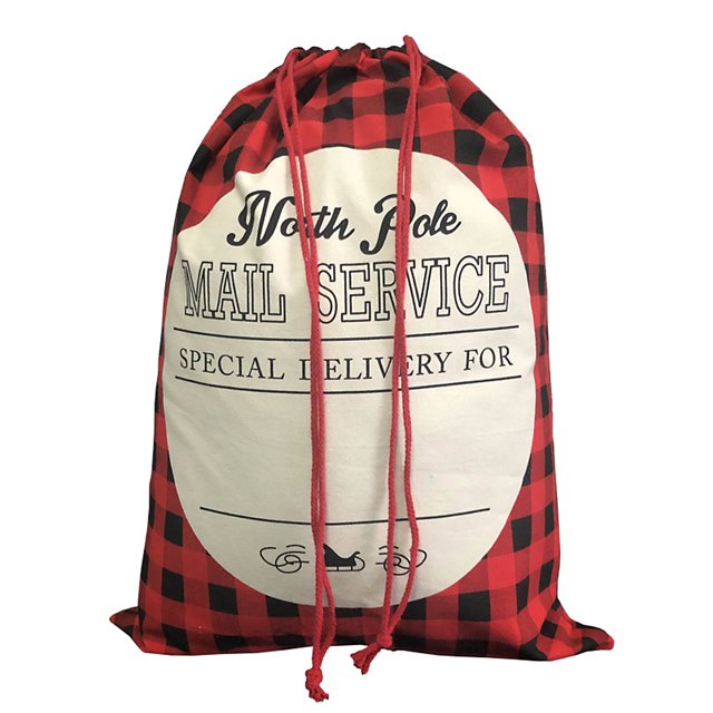 Bolsa de Navidad a cuadros blanco y negro Bolsa de regalo de Navidad bolsillo con cordón Bolsa de Navidad - cuadros rojos y negros ANGGREK Otros