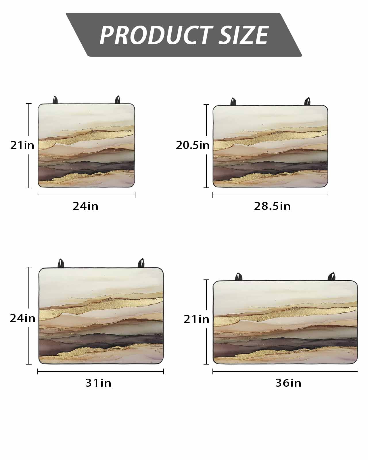 Stove Top Covers for Electric Stove, Marble Brown Gold Glass Stovetop Cover Protector, Abstract Watercolor Geometric Rock Induction Cooktop Protector Oven Mat for Kitchen Countertop 24"x21"