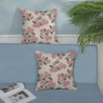 thumbnail image 3 of Preppy Pink Spring Pillow Covers 18x18 Inch 2 Pcs Green Hydrangea Flower Decor Throw Pillows Vintage Floral Seasonal Summer Outdoor Decoration Pillowcase Linen Cushion Cover for Couch Sofa, 3 of 6