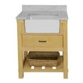 thumbnail image 5 of Charlotte 30" Farmhouse Bathroom Vanity with Driftwood Cabinet and Carrara Marble Top, 5 of 7
