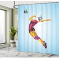 thumbnail image 5 of Ambesonne Volleyball Shower Curtain, Colorful Modern Player, 69"Wx70"L, Pale Blue and Multicolor, 5 of 5