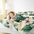 thumbnail image 4 of Manfei Falm Monstera Leaf Bedding Comforter Set,Wild Butterfly Twin Comforter Sets,Green Beige Cyan Bedding Set For Girls Boys,Breathable Home Decor,2pcs, 4 of 8