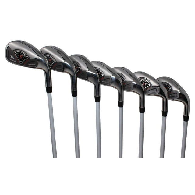 Extreme X7 High MOI +2 inch Over XL Big & Tall Men's Complete 7-Piece Iron Set (4-PW) Right Handed Regular R Flex Graphite Shafts (Tall 6'3"+ / +2" Over) with Jumbo Black Pro Velvet Grip