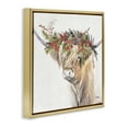 thumbnail image 4 of Stupell Industries Cattle with Seasonal Berries Animals & Insects Painting Gold Floater Framed Canvas Art Print Wall Art, 25 x 25, 4 of 10