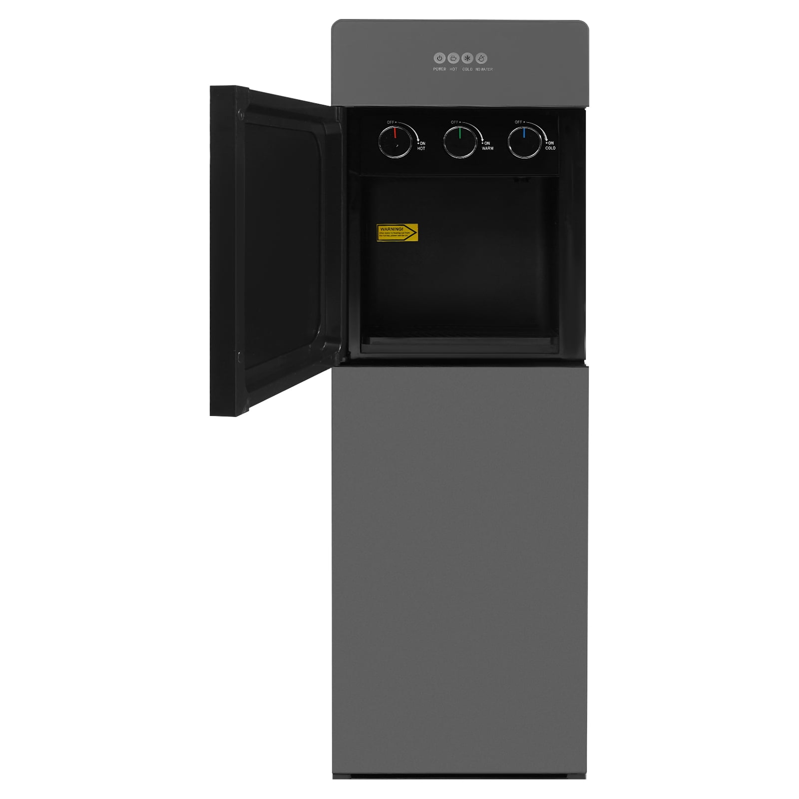 Bottom Loading Water Dispenser with Hot & Cold Water - 3 Temperature, 5 Gallon, Child Safety Lock, Freestanding for Home and Office, Silver Gray