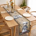 thumbnail image 3 of Vintage Gnomes Table Runner - 72 Inch Long, Kitchen Dining Table Runner Dresser Scarves, Black White Checkered Retro Art Farmhouse Decor for Coffee Tables Wedding Party Banquet, 3 of 8