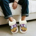 thumbnail image 4 of POLERO Halloween House Slippers for Woman Pumpkin Ghost Print Fluffy Plush Indoor Slippers for Women Slip On Bedroom Shoes with Fleece Lined, 4 of 7
