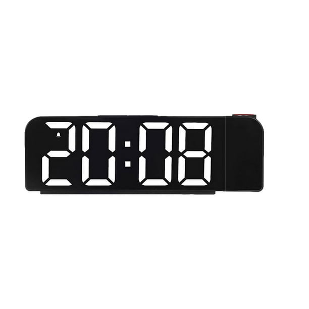 Reloj LED Macarena Reloj de mesa digitales Rotación Temporizador silencioso multifuncional Luz blanca negra