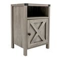 thumbnail image 4 of Prime Garden Modern Farmhouse Nightstand,Square Bedside Table for Bedroom,Rustic Gray, 4 of 9