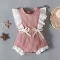 thumbnail image 2 of Sngxgn Solid Short Sleeve Baby Girl Bodysuits Cotton Cartoon Baby Clothes Soft Outfits(Pink,100), 2 of 8