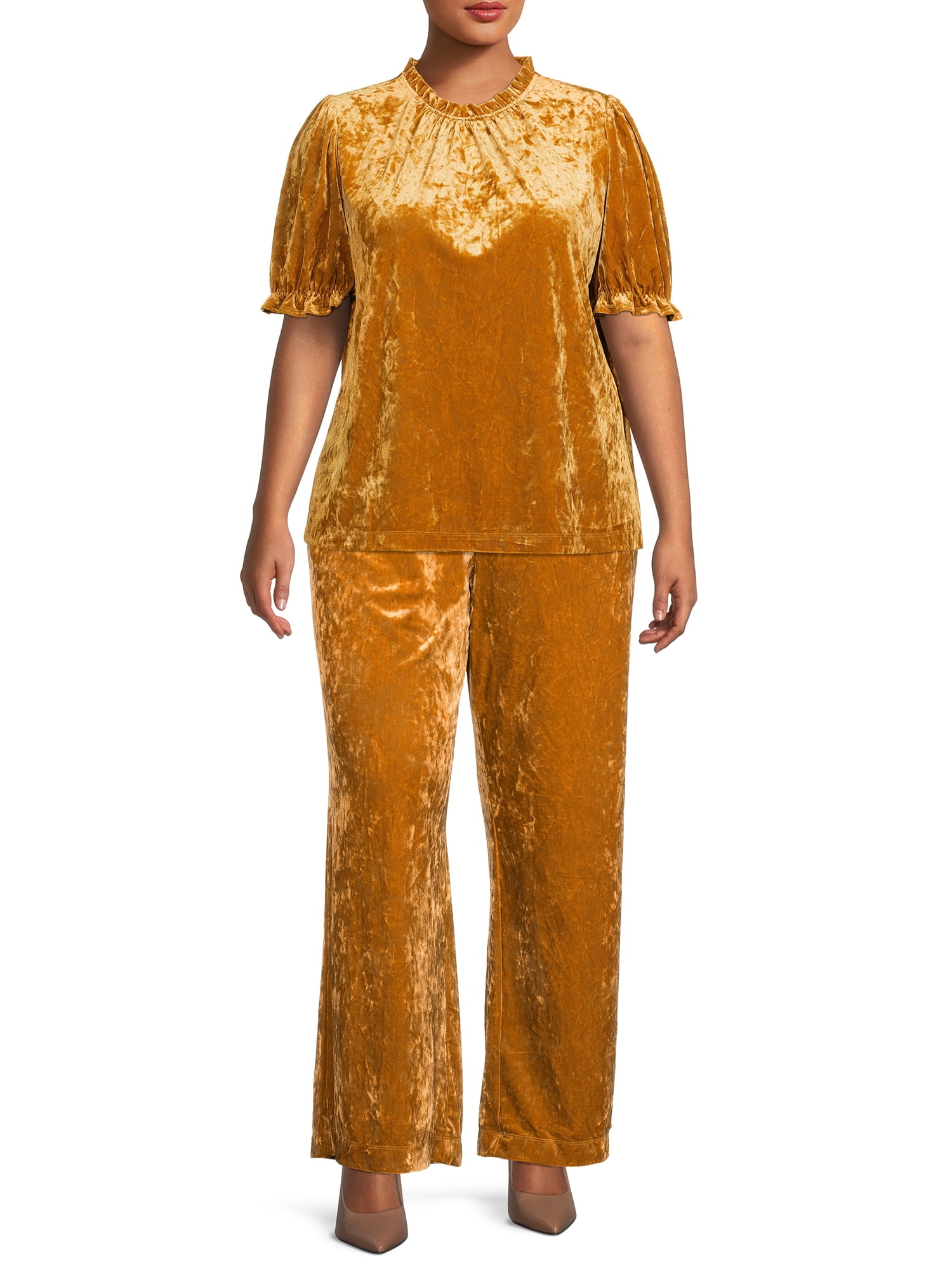 Size Wide Leg Velvet Pants - Walmart 