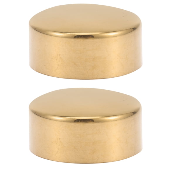 MOVTOTOP Stainless Steel Handrail End Caps for Wood Rail Golden Color Durable Tube Protector Fits Round Holes 2pcs