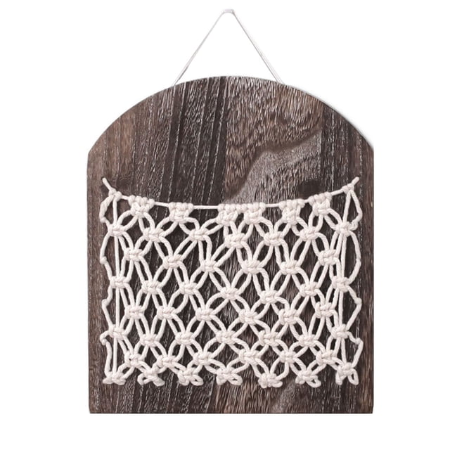 Bewildely Caja de almacenamiento de para colgar en la pared Decoración de malla trenzada elegante y elegante Marco de almacenamiento trasero de la Almacenamiento y organización del hogar Bewildely HA015646-00