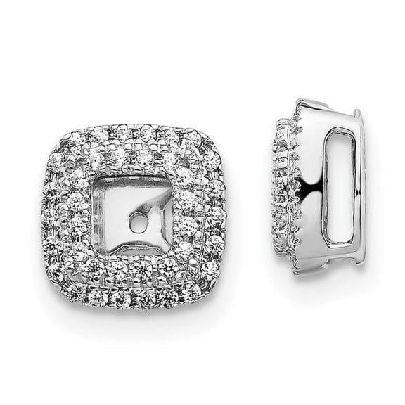 14k White Gold Diamond Square Earring Jackets EJM5314