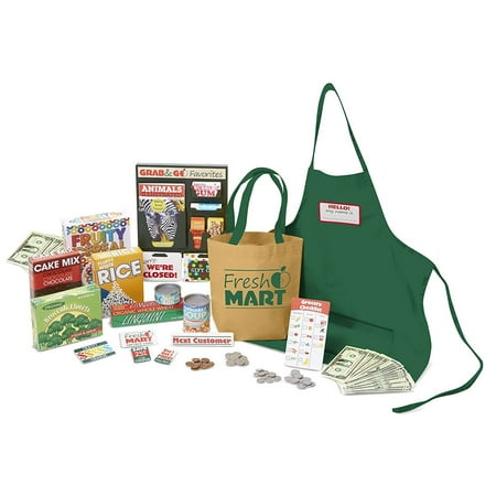 Foot Toy - Melissa & Doug Fresh Mart Grocery Store Play Food and Role Play Companion Set (84 pcs)