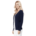 thumbnail image 4 of YEMAK Women's Long Sleeve V-Neck Button Down Soft Knit Cardigan Sweater MK5178-Navy-L, 4 of 5