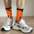 thumbnail image 5 of JUNZAN Halloween Bats Mens Funny Socks for Men Women Colorful Fun Novelty Crew Patterned Socks, 5 of 6