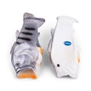 Coddies Fish Flip Flops | The Original Fish Slippers | Gag Gift, Christmas Sandals, Bass Slides, Pool, Stocking Stuffer (Green| 10-11.5 Men | EU 44-45)