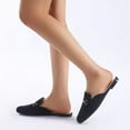 thumbnail image 5 of Women Mules Comfortable Slip On Mules For Women Flats with Buckle,Black 9.5, 5 of 5