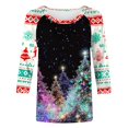 thumbnail image 4 of LEKWK Womens 3/4 Sleeve T Shirts Xmas Raglan Crew Neck Tops Christmas Tunic for Women Vintage Christmas Party Tops for Women 2025, 4 of 5