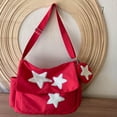 thumbnail image 4 of Lovely Satchel Bag Casual Y Versátil Pentagrama Nailon Bandolera Un Hombro Mujer S () Rojo, 4 of 9