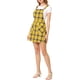 thumbnail image 4 of Vestido de tirantes ajustables de cuadros para mujer Inspire Chic S Amarillo, 4 of 8