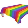 POPCreation Stripe Tablecloths Rainbow Table Top Decoration 60x84 inches