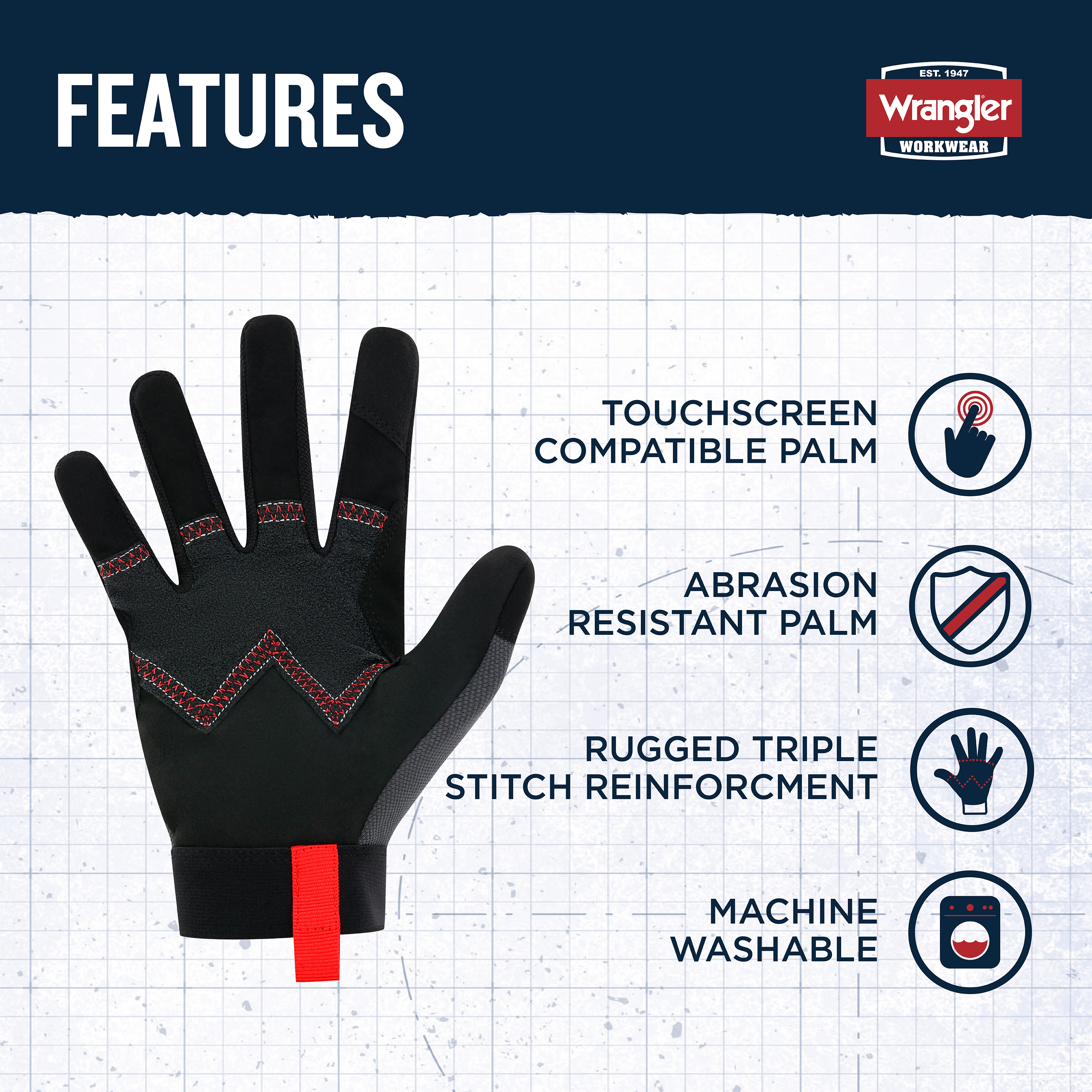 Wrangler Men's Impact Work Gloves, Large, Heavy-Duty Protection photo 3