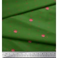 thumbnail image 2 of Soimoi Green Moss Georgette Fabric Artistic Flower & Dots Printed Fabric 1 Yard 42 Inch Wide, 2 of 3