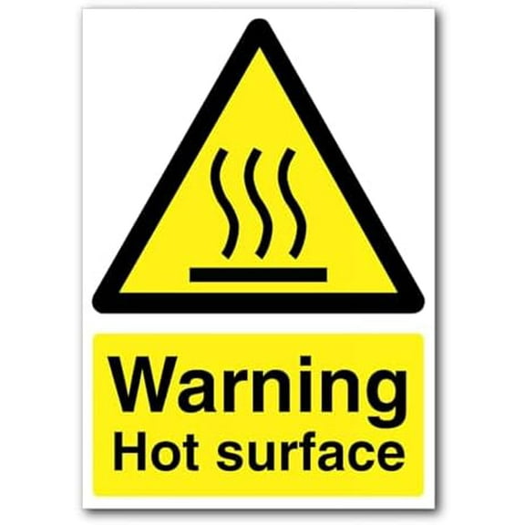 Warning Hot Surface Sign Temperature & Radiation Signs Hazard Identification Signs Metal Tin Sign 8 x 12 inch