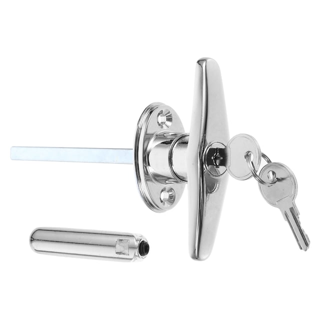 SOPOTUTU Garage Door Handle with Lock T Handle in Silver for Securing Toolboxes for Commercial Users 1 Set