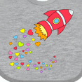 thumbnail image 4 of Inktastic Valentine's Day Rocket Ship with Hearts Boys or Girls Baby Bib, 4 of 4