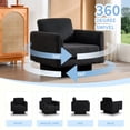 thumbnail image 4 of 360° Modern Swivel Accent Chair,30" W Teddy Sherpa Round Armchair,Thick Padded Single Lounge Sofa,Upholstered Comfy Barrel Chair,Reading Club Chair for Living Room,Nursery,Bedroom,4 Colors (Black), 4 of 20