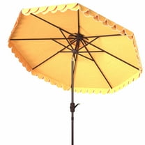 SAFAVIEH Elegant 9' Market Crank Double Top Patio Umbrella, Yellow