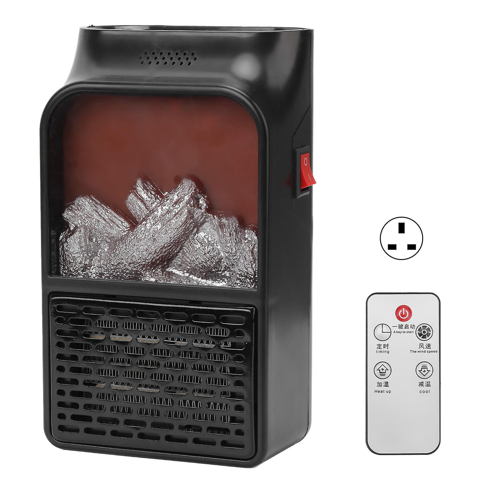 900W Space Heater Small Portable Ceramic PTC Electric Heater Fan Fireplace Heater with Simulated Flame