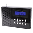 thumbnail image 1 of HANNLOMAX HX-512R Radio portátil AM/FM/alerta meteorológica, reloj despertador, pantalla LCD, conector para auriculares, fuente de alimentación dual AC/DC. (Negro), 1 of 2