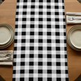 thumbnail image 5 of Table Runners 72 Inches Long Dress Scarves, Daisy Bees Gnomes Farmhouse Kitchen Table Runner, Coffee Tablerunners, Black White Plaid Farmhouse 14x72 Inch, 5 of 9