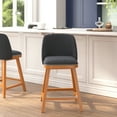 thumbnail image 2 of Flash Furniture Julia 24"H Transitional Counter Stool, Charcoal/Walnut, Set of 2, 2 of 13